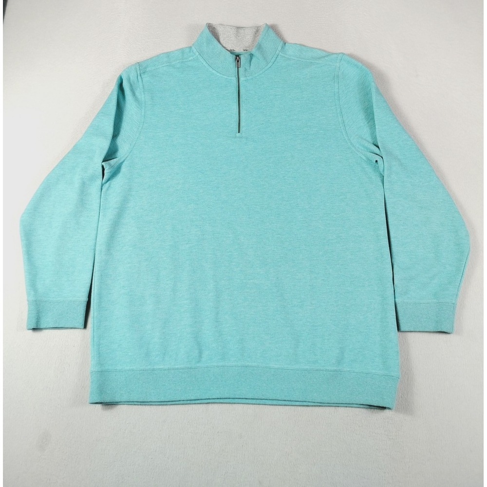 Walter Hagen Sweater Mens XL Blue Pullover 1/4 Zip Mock Neck Golf Knit